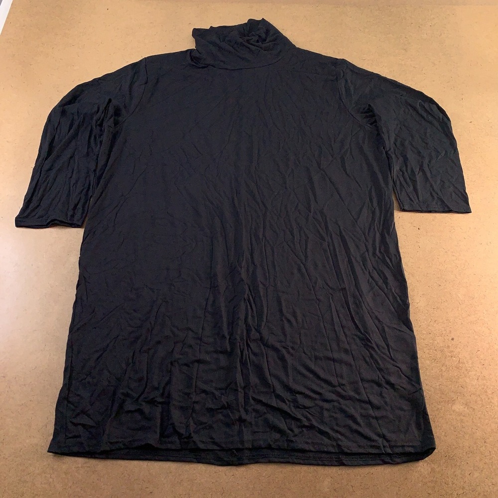 Boohoo Women's US Size 20 Black Jersey Long Sleeve Turtleneck Shift Dress New